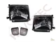 Black Headlights + Smoke Front Signal Bumper Lights For 98-00 Toyota Tacoma 4wd