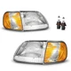 Pair Headlights Assembly For 1997-2003 Ford F150 Expedition Headlamps w/bulbs