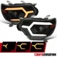 Fit 2012-2015 Toyota Tacoma Black Smoke Projector Headlights Sequential LED Bar