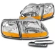 For 97-03 Ford F-150 F150 Harley Davidson Style Chrome Headlight +LED DRL Signal