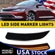 For 2015 2016 2017 Chrysler 200 Smoked Front Bumper Side Marker Signal Light Set