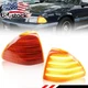 2X Full Amber LED Front Corner Parking Signal Lights For 1987-1993 Ford Mustang