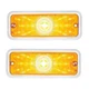 17 Amber LED Front Parking Lights With SS Trim For 1973-80 Chevy & GMC Truck Set
