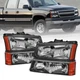 Pair Headlights & Bumper Lights For 2003-2007 Chevy Silverado 1500 2500 3500