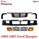 For 1995-1997 Ford Ranger Grille + Molding + Headlight Kit + Header Panel 8pcs