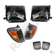 Black Headlights Front Bumper Lights & Corner Lights For 98-00 Toyota Tacoma 4WD