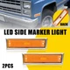 For 1981-91 Chevy GMC C/K Amber Front Bumper Side Marker Light Fender Lamp Shell