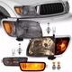Smoked Headlights Corner Lamps Turn Signal Lights For Toyota Tacoma 2001-2004