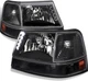 Fit 1998-2000 Ford Ranger Led Black Headlights+Corner Turn Signal Lamps 6Pcs