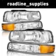 Pair Headlights For 1999-2002 Chevy Silverado Suburban 1500 2500/ 00-06 Tahoe