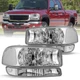 Headlights+Bumper Lamp For 1999-2006 GMC Sierra/ 00-06 Yukon 4Pcs Factory 99-06