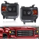 Projector Headlights For 2014-2019 GMC Sierra 1500 2500HD 3500HD Left+Right Pair