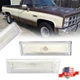 Clear Front Side Marker Lights For 81-91 Chevrolet C10 C20 C30 GMC C1500 C2500