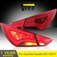 VLAND LED Tail Lights For 2011-2014 Hyundai Sonata Sedan Red+Smoked Rear Lamps