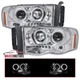 Projector Headlights Fits 2002-2005 Dodge Ram 1500 2500 3500 LED Halo Left+Right