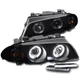 For 99-01 BMW E46 4dr LED Halo Black/Smoke Projector Headlight Lamp w/DRL Signal