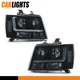 Fits 07-14 Chevy Tahoe Suburban LED Headlights Lamps Left & Right Smoke / Black