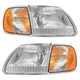 Pair Headlights For 1997-2003 Ford F150 Expedition Amber Corner Lights L+R