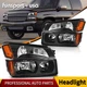 Headlights Assembly for 2002-2006 Chevy Avalanche 1500 2500 w/Bumper Signal Lamp