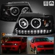 Jet Black Fits 2002-2005 Ford Explorer LED Halo Projector Headlights Left+Right
