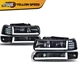 Fit For 99-02 Chevy Silverado 00-06 Tahoe LED DRL Bar Headlights + Bumper Lamps