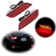 Euro Bright Red Lens LED Bumper Rear Fog Lights For 08-up Subaru Impreza WRX STi