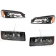 Headlight Kit For 2002-2006 Chevrolet Avalanche 1500 and 2500 Left and Right 4Pc