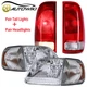 For 1997-2003 Ford F-150/97-99 F-250 Chrome Headlights Corner + Red Tail Lights