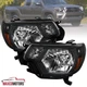 Black Headlights Fits 2012-2015 Toyota Tacoma Pickup Lamp Replacement Left+Right