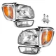 For 2001-2004 Toyota Tacoma Headlights+Corner Signal+Bumper Lamps Pair w/bulbs