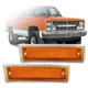 Fit For 81-91 GMC Chevy Pickup Truck Pair Front Side Marker Lights Amber Lens