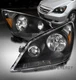 For 05 06 07 Honda Odyssey Replacement Headlight Headlamp Black Left+Right Pair