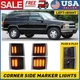 Side Marker Turn Signal Corner Lights LED Set For Chevy 1994-1998 C &K 1500 3500