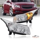 Pair L+R Chrome Headlights Headlamps for 11-15 Chevy Cruze 2016 Cruze Limited