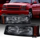Fit Chevy 2003-2007 Silverado 2002-2006 Avalanche Smoke Bumper Signal Lights