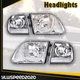Clear Chrome Headlights & Corner Lights Fit For 1997-2003 Ford F150 Expedition