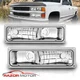 88-99 For Chevy GMC C10 C/K  Yukon Tahoe Suburban Clear Bumper Lights