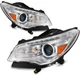 Pair Headlight Assembly Fit for Chrome Housing 2013-2017 Buick Enclave 3.6L