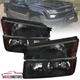 Black Fits 2002-2006 Chevy Avalanche 1500 2500 Headlights+Bumper Assembly  Lamps