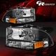 PAIR BLACK AMBER CORNER HEADLIGHT LH+RH FOR 1997-2004 DODGE DURANGO / DAKOTA
