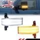 Clear Switchback DRL LED Side Mirror Signal Lights For 15-19 Chevy GMC 2500 3500