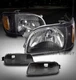 FOR 01-04 TOYOTA TACOMA AMBER/BLACK HEADLIGHTS LAMPS W/BUMPER+CORNER LEFT+RIGHT FOR 01-04 TOYOTA TACOMA AMBER/BLACK HEADLIGHTS LAMPS W/BUMPER+CORNER LEFT+RIGHT