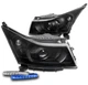 For 11-15 Chevy Cruze LS LT Projector Black Headlight Lamp w/Blue LED DRL Signal