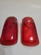 1941 PLYMOUTH TAIL LIGHT LAMP LENSES RED GLASS T-369  