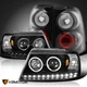 Fits 2002-2005 Ford Explorer 4Dr Black LED Halo Projector Headlights+Tail Lamps