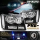 L+R Clear Headlight+6000K LED Lamp Bulb for 2007-2014 Chevy Tahoe/Suburban Black