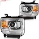 Pair Headlight Assembly For 14-18 GMC Sierra 1500 15-19 GMC Sierra 2500/3500 HD