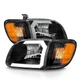 Black LED C Bar Headlights For 2000-2004 Toyota Tundra Regular & Access Cab