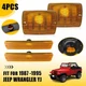 4PCS Amber Turn Marker Signal & Side Light For Housings 1987-95 Jeep Wrangler YJ