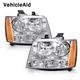Pair For 2007-2014 Chevy Avalanche Suburban Tahoe Chrome Headlights Left&Right 